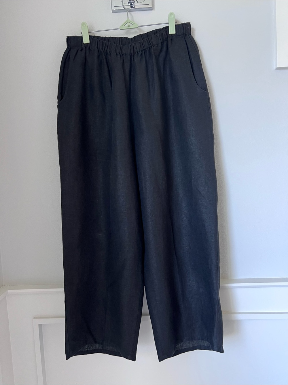 Flax Wide Leg Linen Pants in Black